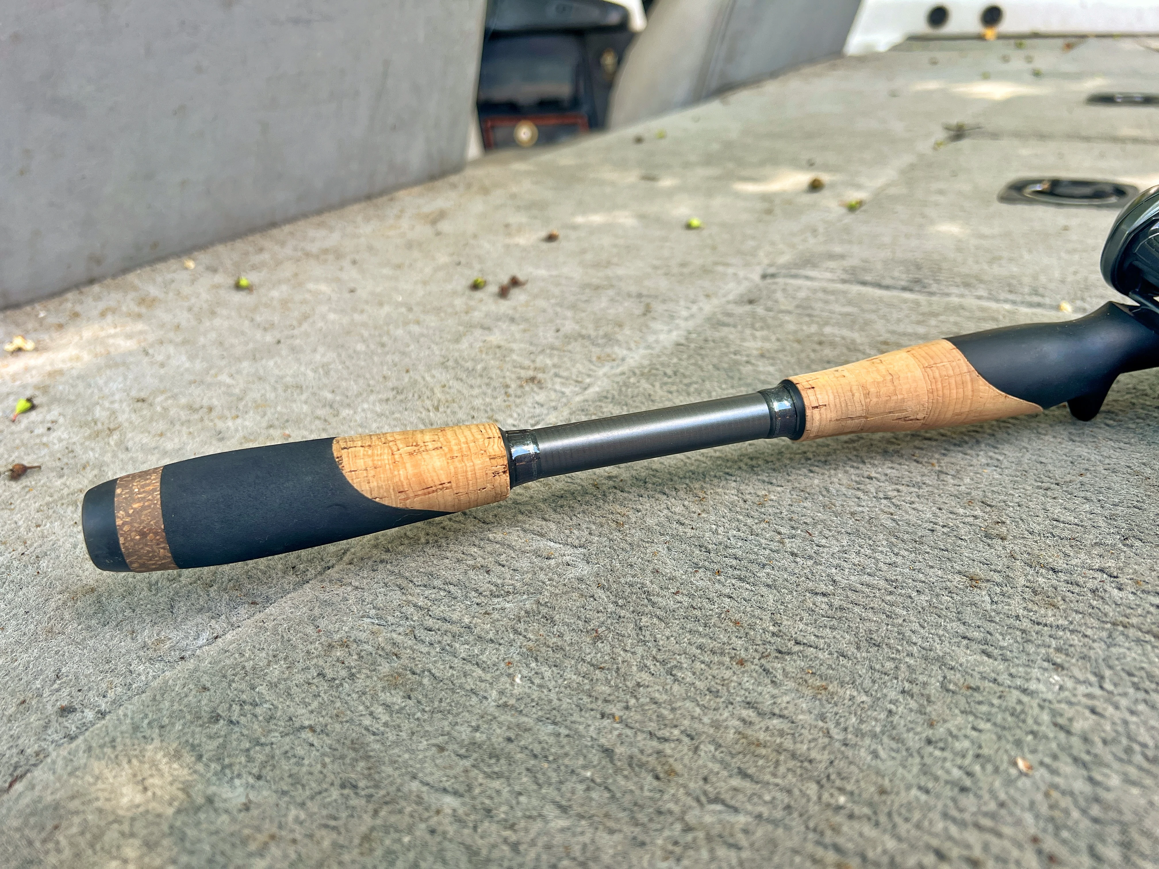 The butt end of the Fenwick World Class casting rod