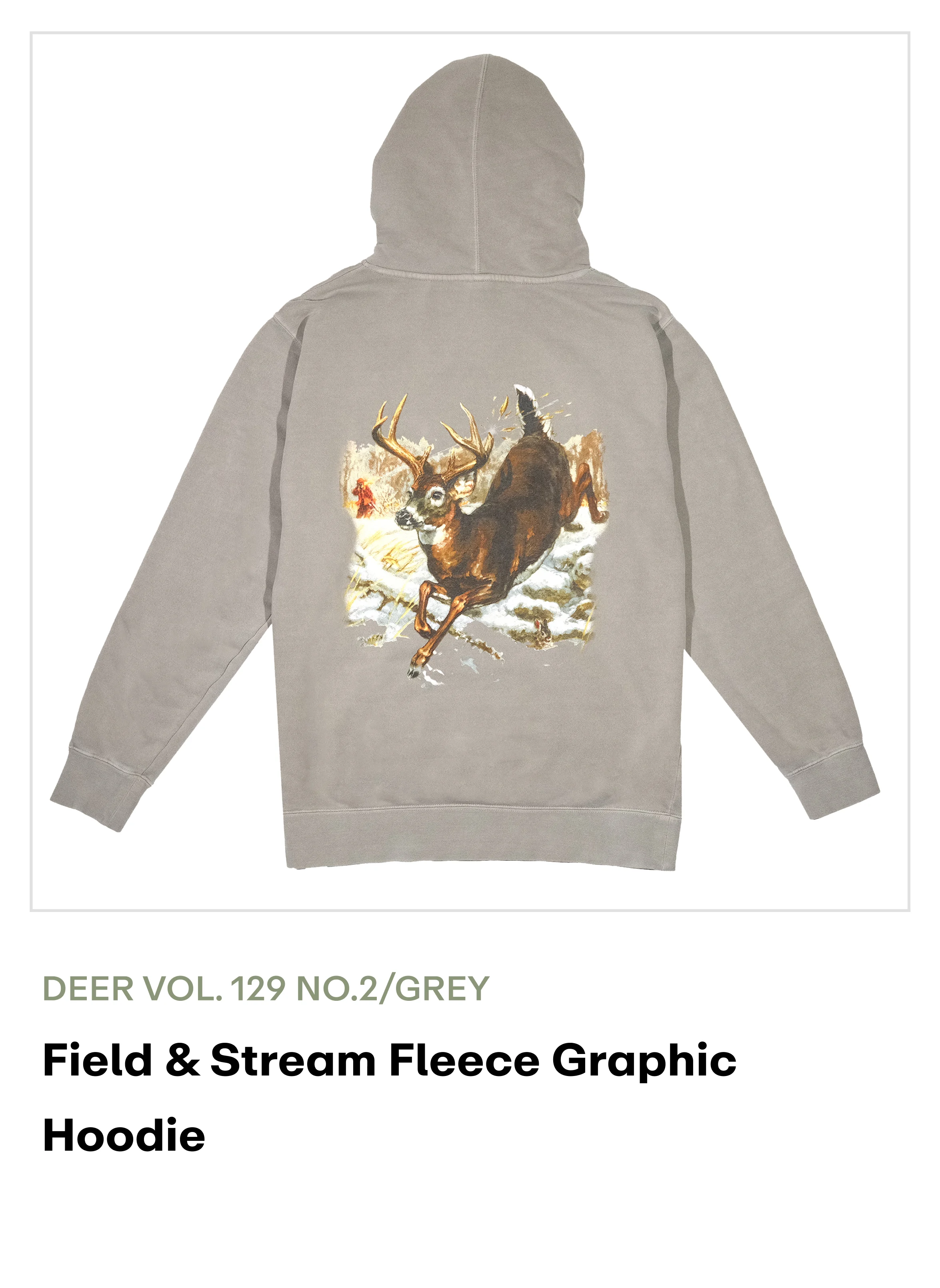 Field & Stream Fleece Graphic Hoodie - Deer Vol. 129 No. 2/Grey