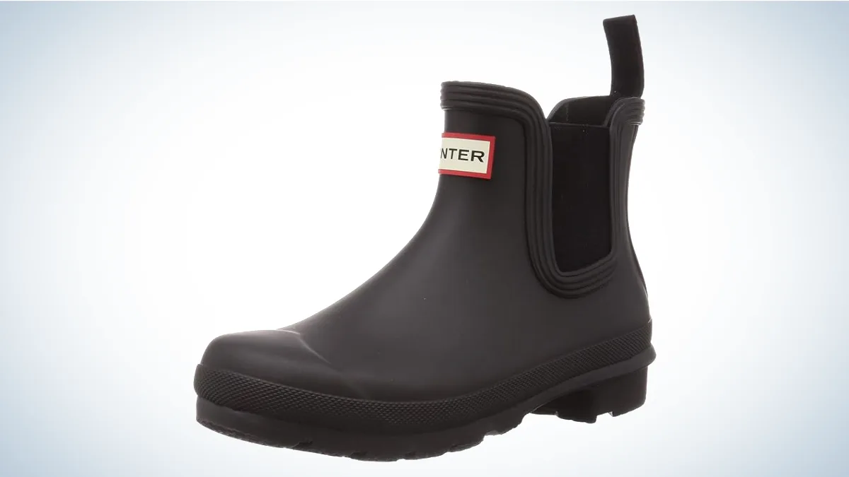 Hunter Original Chelsea Rain Boot on gray and white background