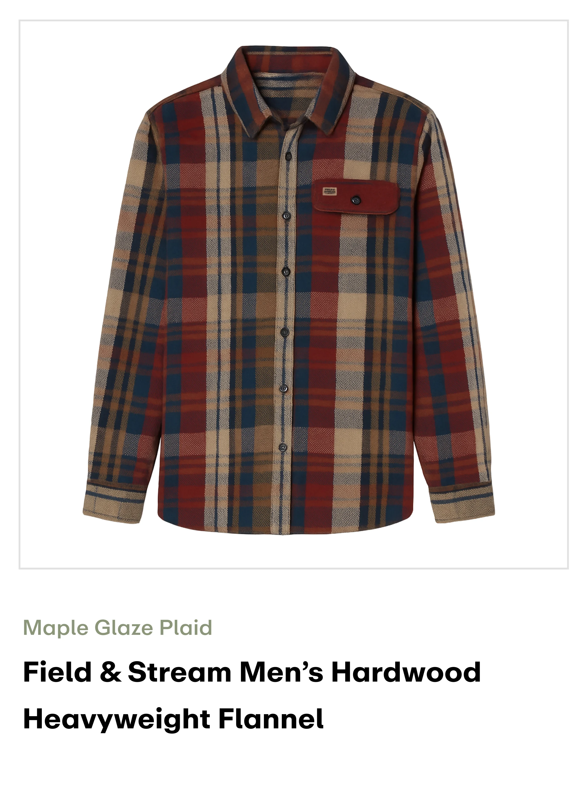 Amazon - Field & Stream Men’s Hardwood Heavyweight Flannel - Maple Glaze