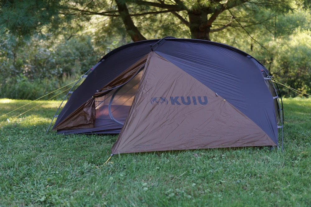 KUIU Mountain Star 2-Person Tent set up on grass