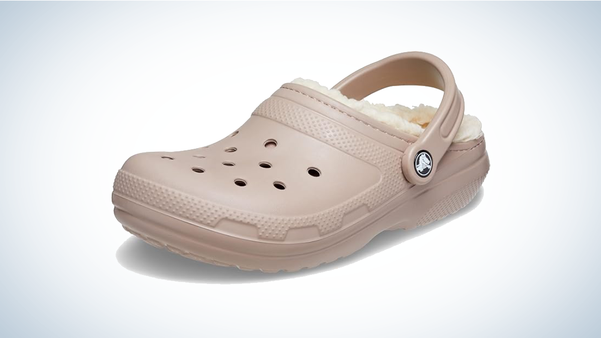 Crocs Classic Lined Clog on gray and white background