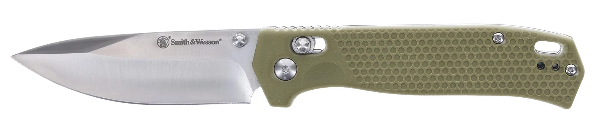 Smith & Wesson 24/7 Pivot Lock Drop Point kinfe on a white background.