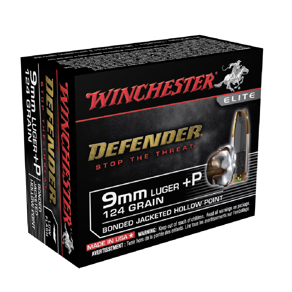 Winchester Defender PDX1 9mm 124 Grain BJHP Handgun Ammo