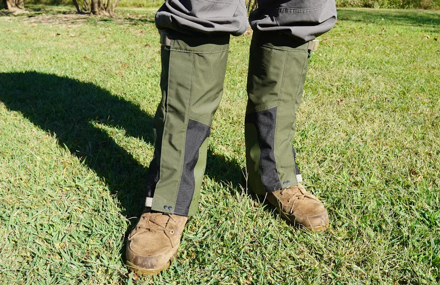 Hunter wearing Sitka Stormfront Gaiters