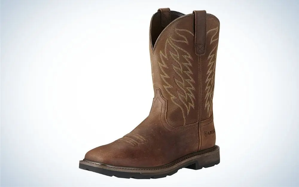 Ariat Menâs Groundbreaker Square Toe Work Boots are the most popular.