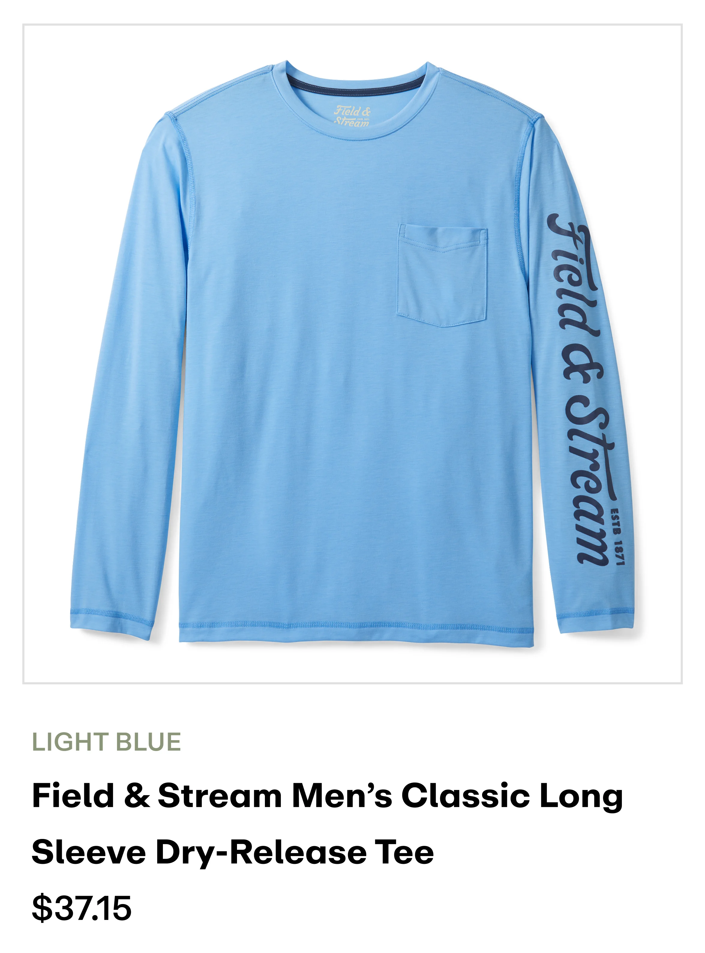 amazon - Classic LS Dry-Release Tee-Light Blue