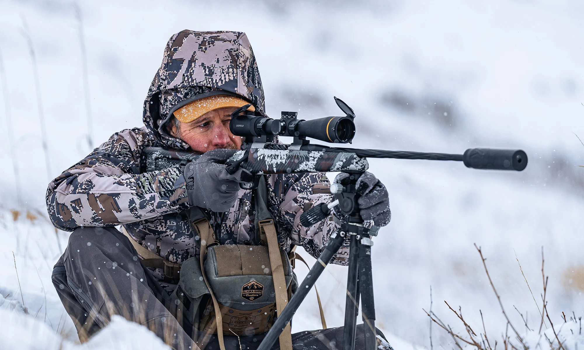 A hunter shoots the new Weatherby Backcountry Capra rifle.