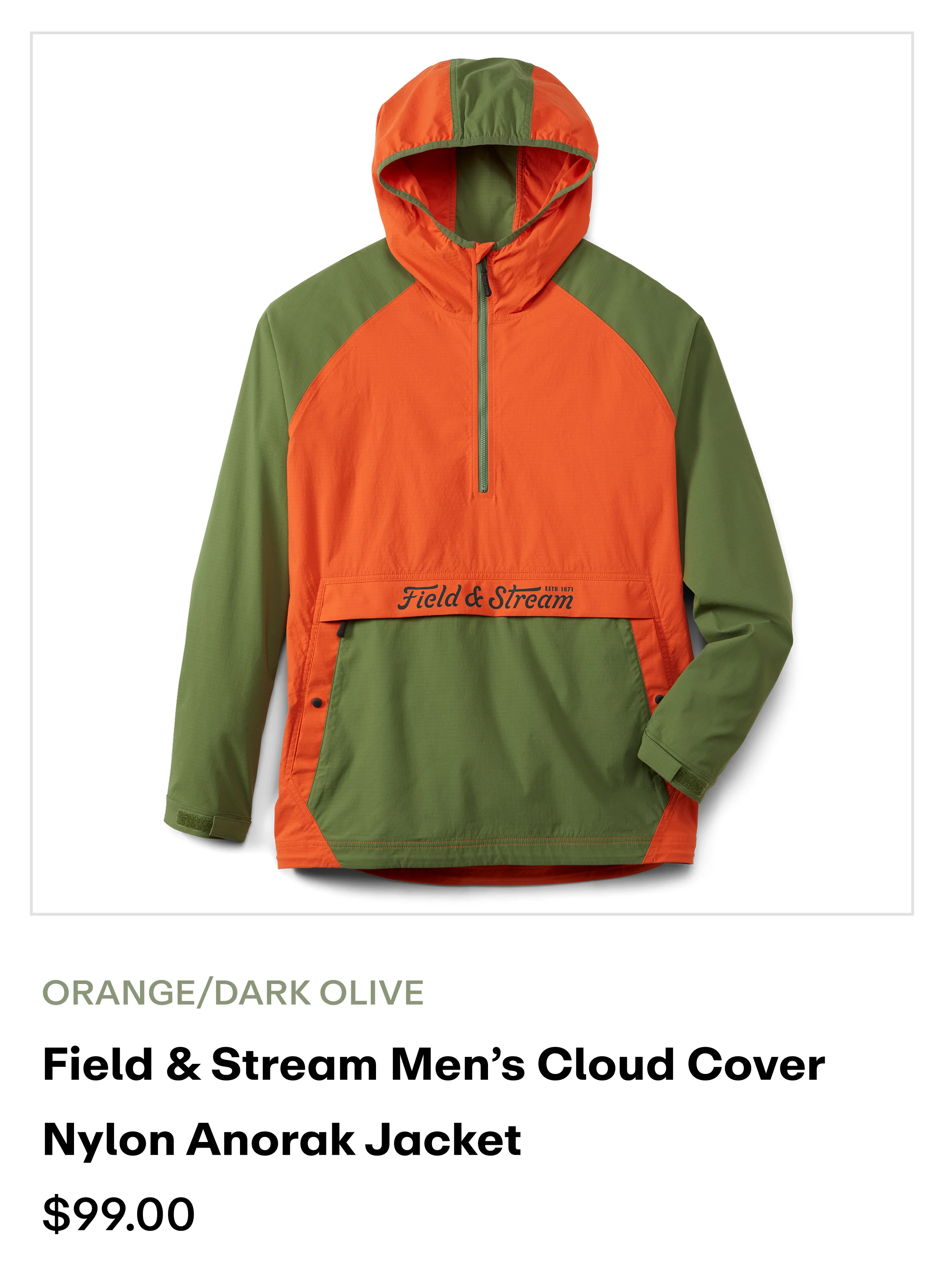 Amazon - Cloud Cover Nylon Anorak Jacket - Orange/olive