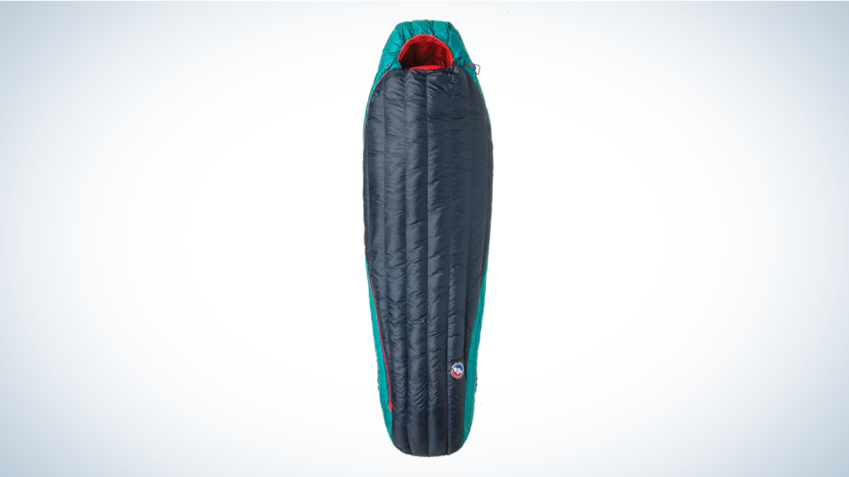 Big Agnes Daisy Mae 0 Sleeping Bag on gray and white background