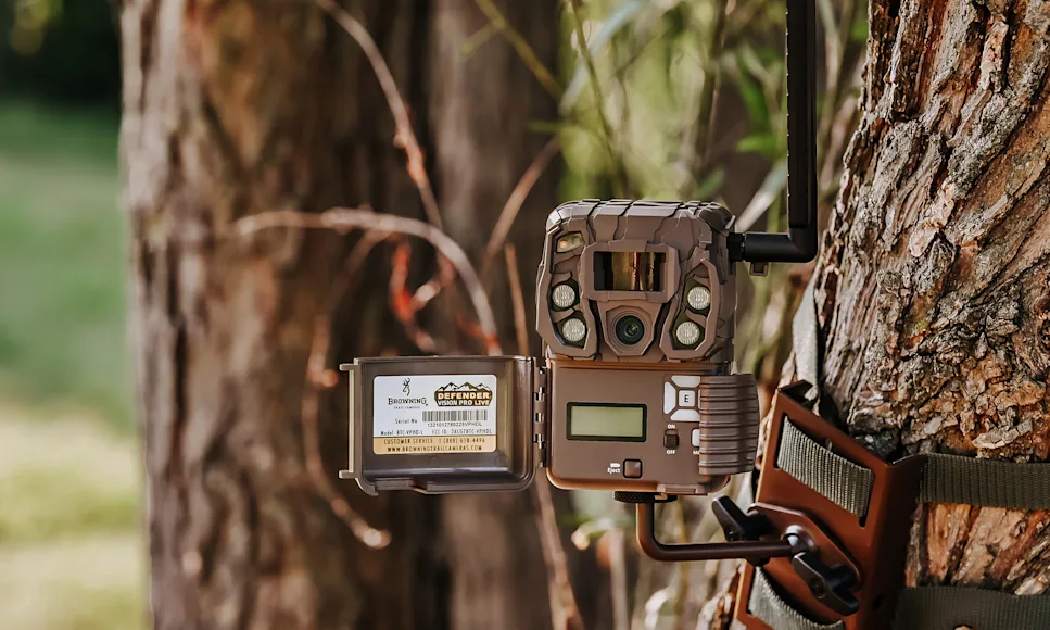 The new Browning Defender Vision Pro LiveStream cellular trail camera.