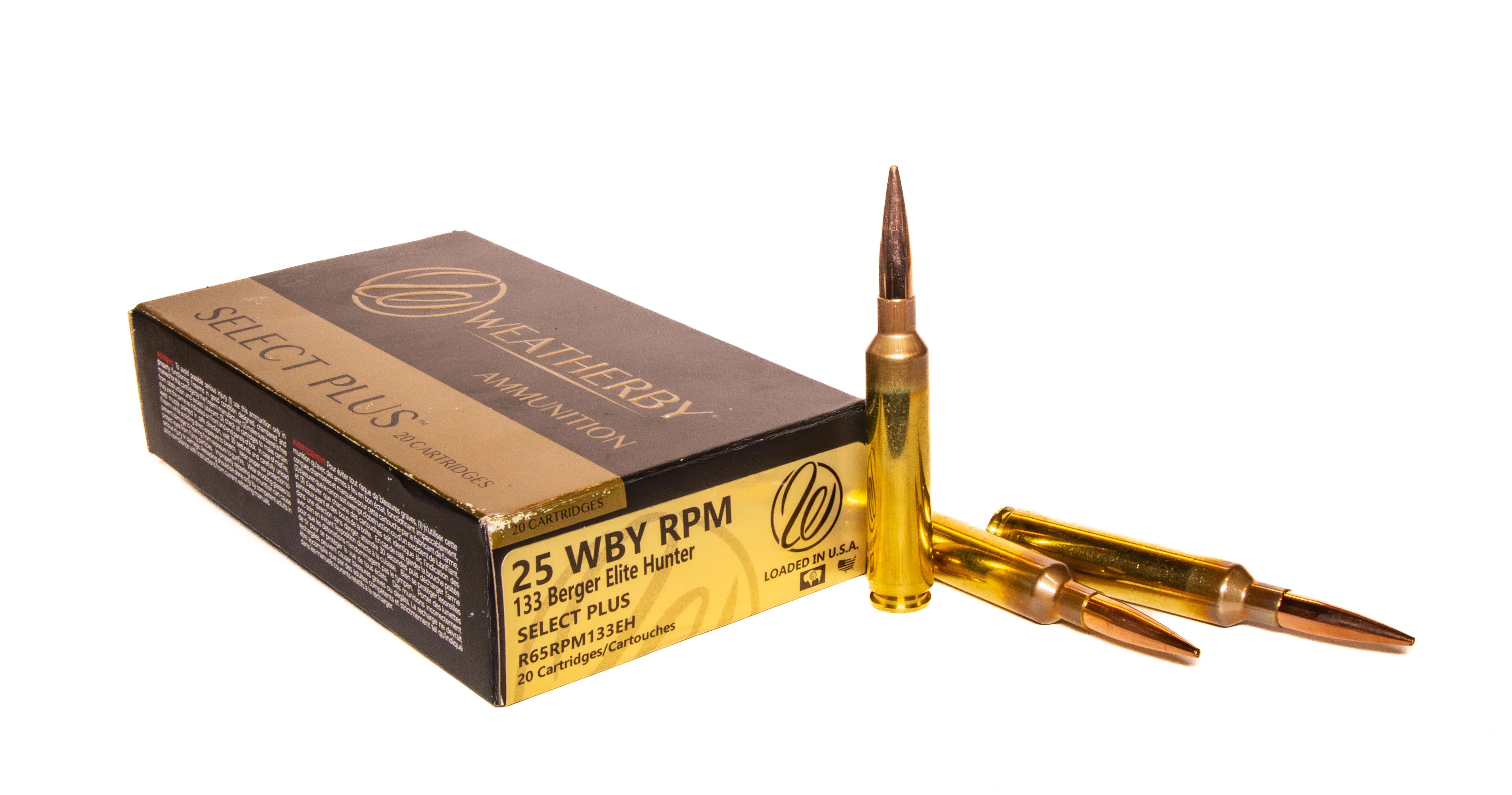 A box of Weatherby 25 RPM ammunition. 