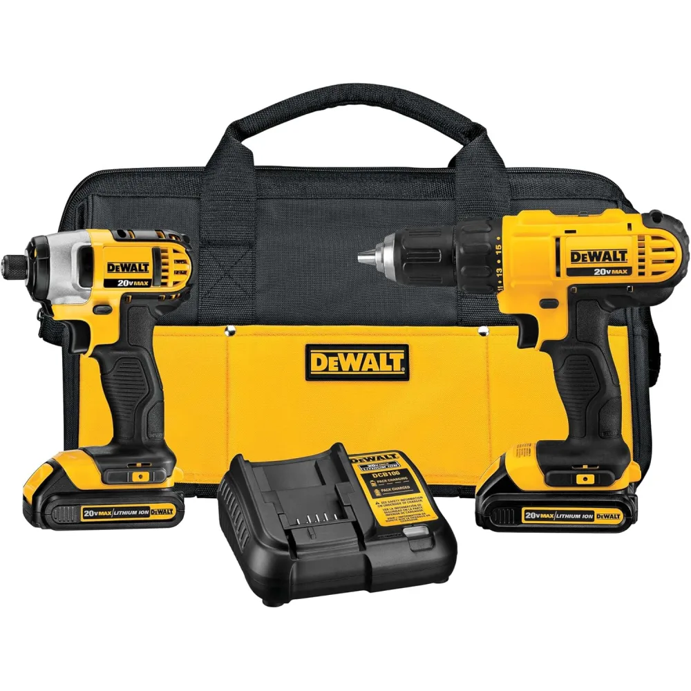 Dewalt 20V Max Cordless Drill & Impact Driver Power Tool Combo Kit