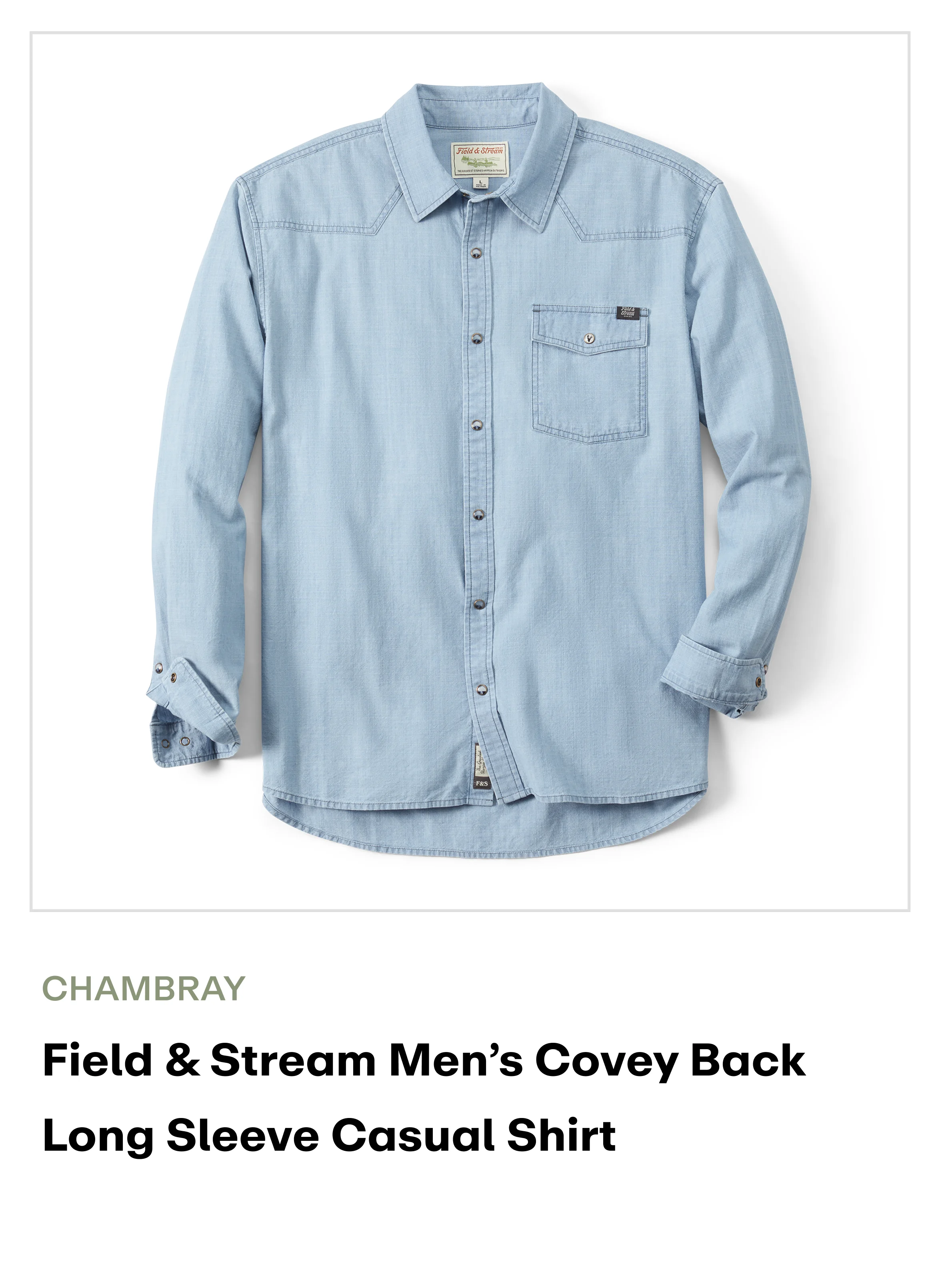 Amazon - Covey back LS Casual shirt-chambray