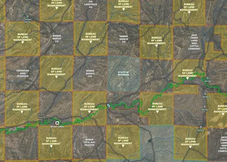 Checker-boarded public lands in Wyoming.