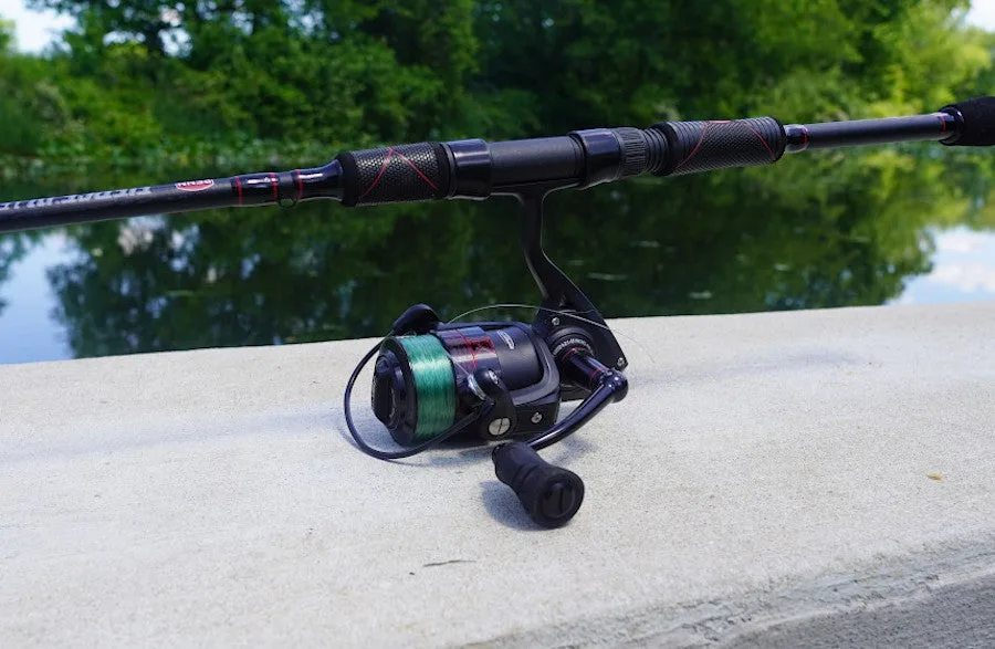 Penn Fierce IV Spinning Combo sitting on boat