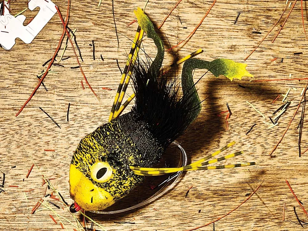 plastic frog deer hair fly lure