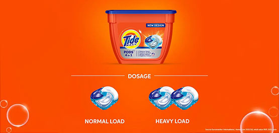Tide Matic 4in1 PODs dosage for normal and heavy load