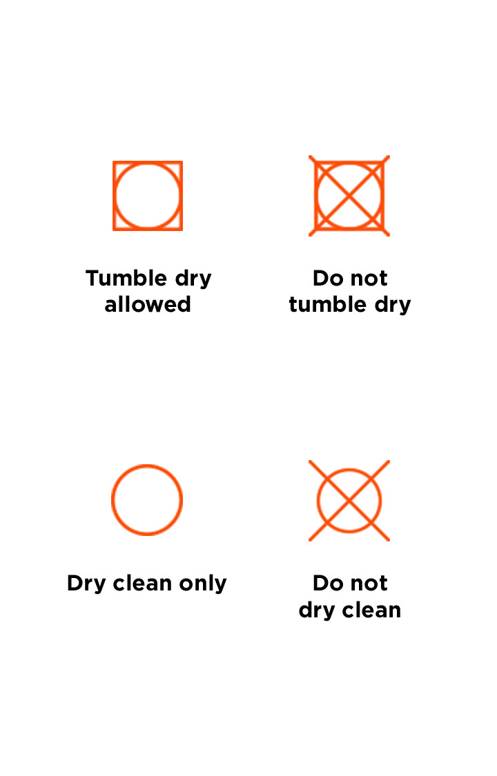 Tumble dry laundry symbols