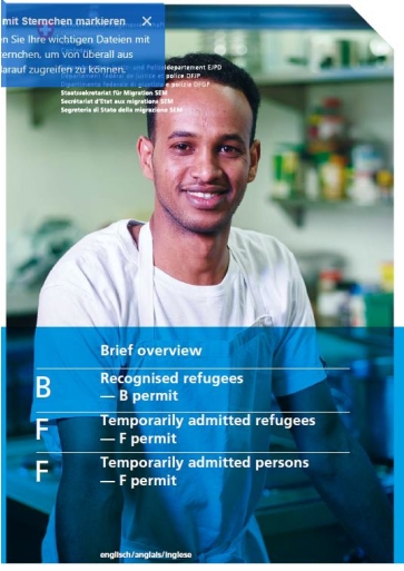 Titelbild  Informationsbroschüre des SEM für Flüchtlinge und vorläufig Aufgenommene englisch