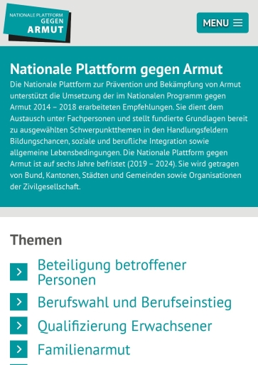 Titelbild Nationale Plattform gegen Armut deutsch
