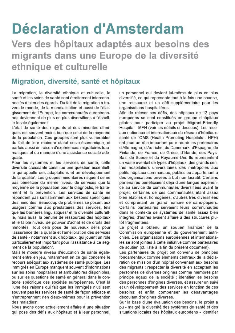Titelbild mfh amsterdam declaration franzoesisch
