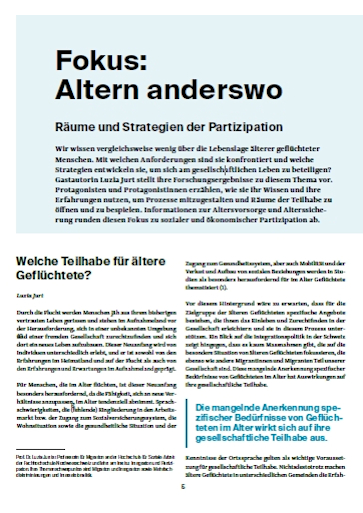 Titelbild Fokus: Altern anderswo deutsch