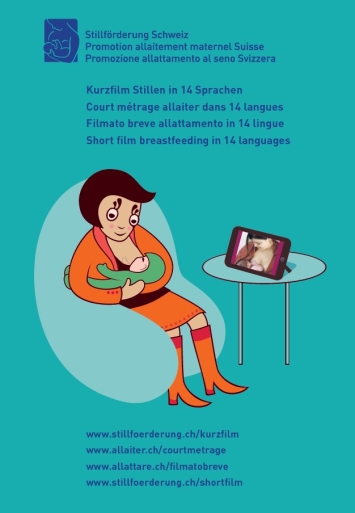 Titelbild Flyer Kurzfilm in 14 Sprachen Breast is best