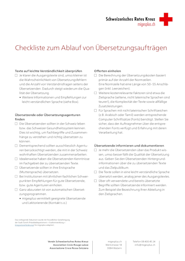 Titelbild Checkliste zum Ablauf von Übersetzungsaufträgen DE