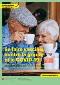 Affiche : Se faire vacciner contre la grippe et le COVID-19.