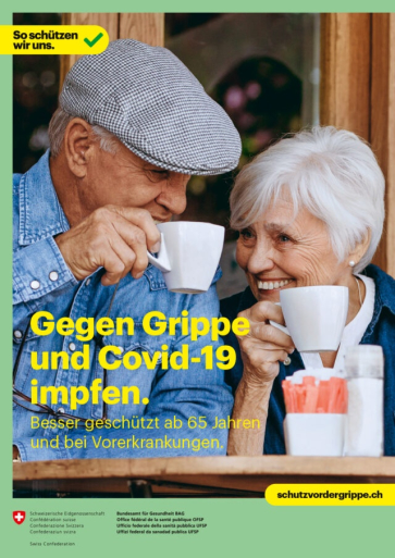 Titelbild_Plakat: Gegen Grippe und Covid-19 impfen.