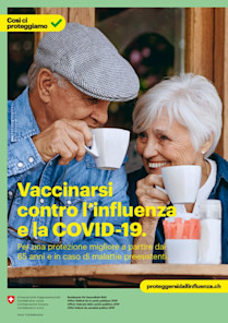 Manifesto: Vaccinarsi contro l’influenza e la COVID-19.