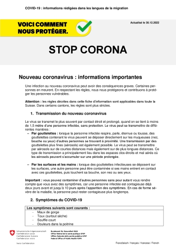 Titelbild Stop Corona FR