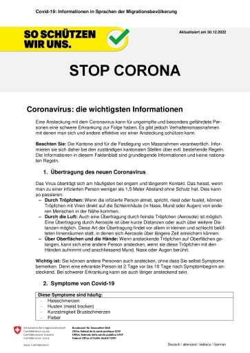 Titelbild Stop Corona 