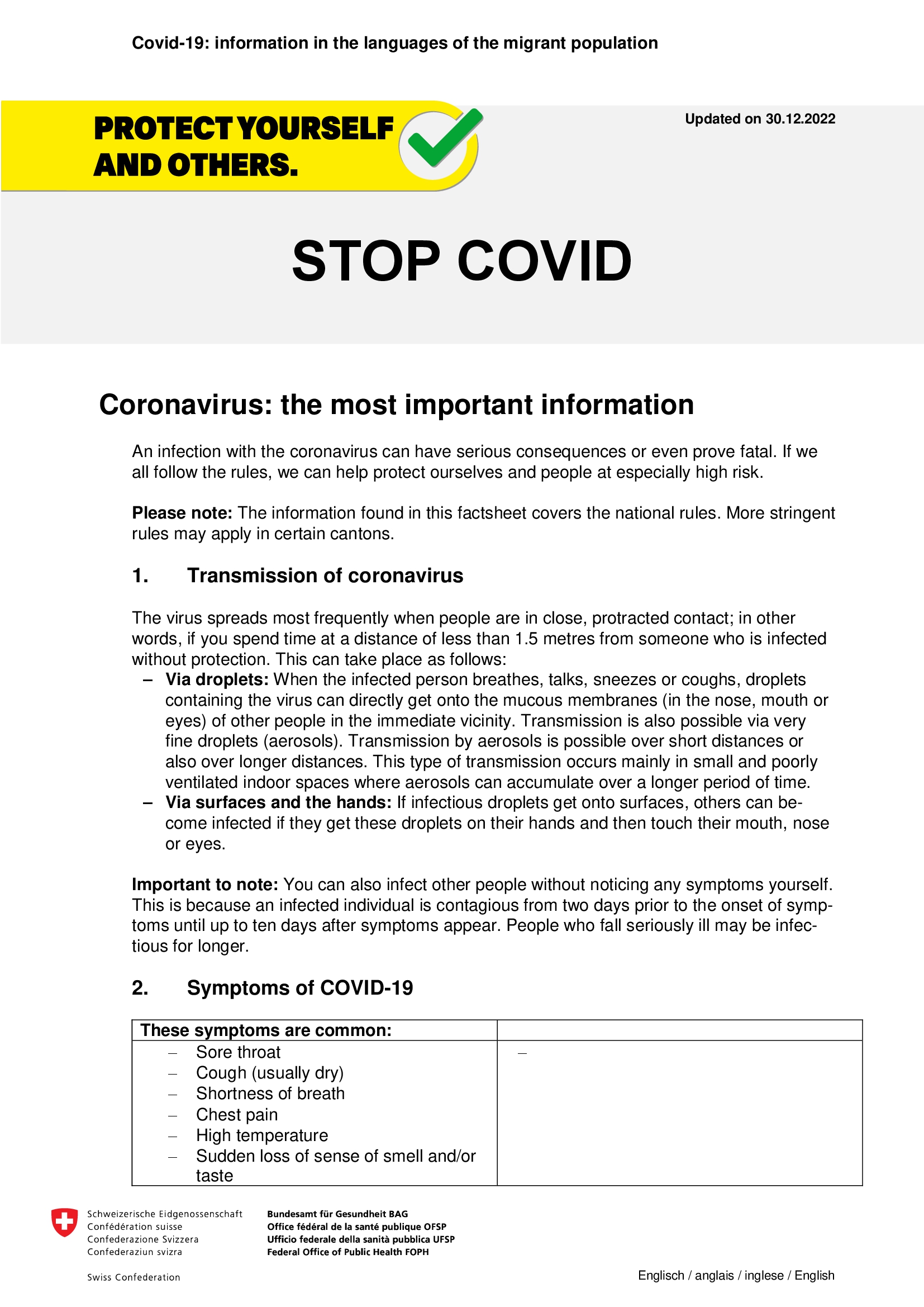 Titelbild Stop Corona EN