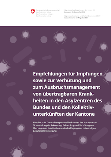 Titelbild Empfehlungen für Impfungen sowie zur Verhütung und zum Ausbruchsmanagement... deutsch