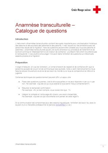 Titelbild Transkulturelle Anamnese FR