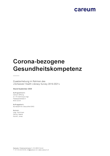 Titelbild Corona-bezogene Gesundheitskompetenz DE