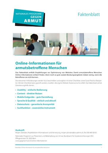 Titelbild Online-Informationen fuer armutsbetroffene Menschen Faktenblatt