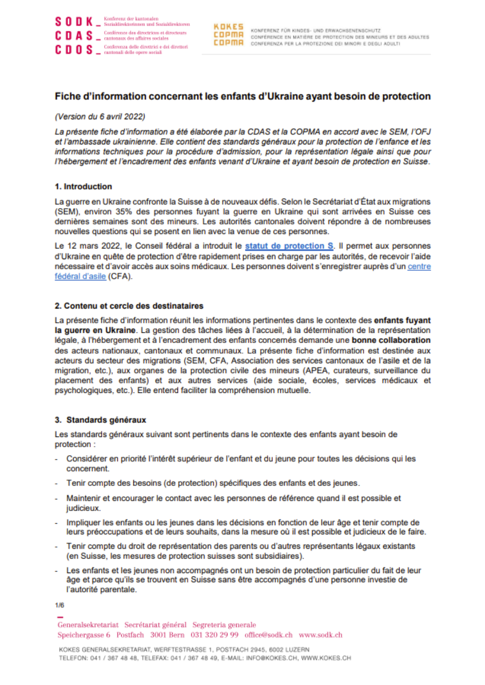 Titelbild Umgang mit schutzbedürftigen Kindern aus der Ukraine FR