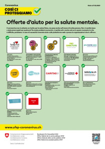 Manifesto: Offerte d’aiuto per la salute mentale.