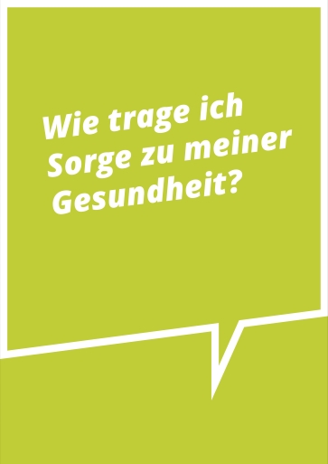 Titelbild Flyer Wie trage ich Sorge zu meiner Gesundheit? deutsch