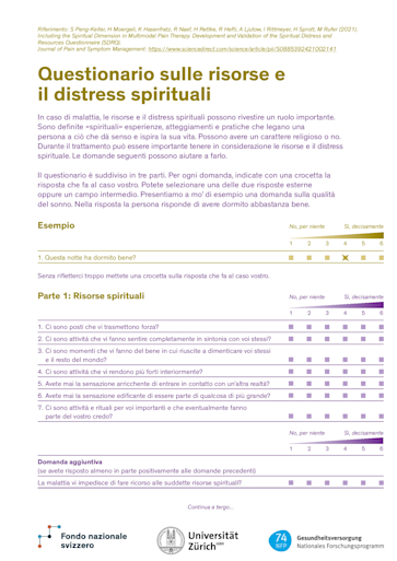 Titelbild Fragebogen zu spirituellen Ressourcen und Belastungen IT