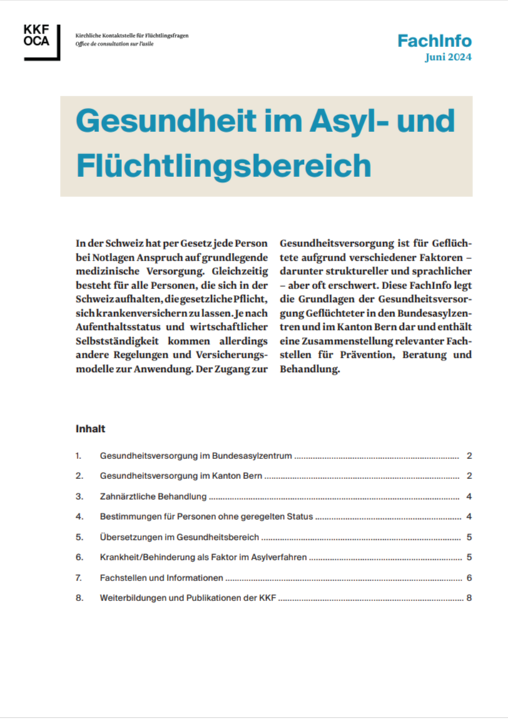 Titelbild Gesundheit im Asylbereich deutsch