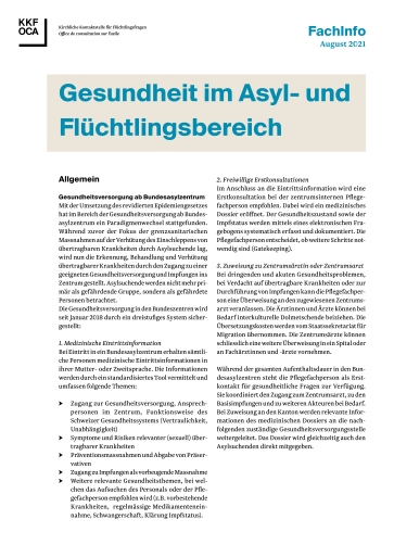 Titelbild Gesundheit im Asylbereich deutsch