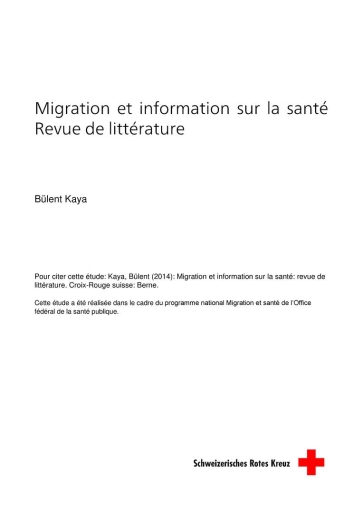 Titelbild Kaya 2014 Migration Information Sante 1