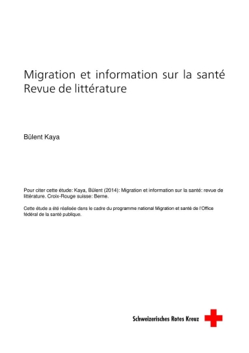 Titelbild Kaya 2014 Migration Information Sante