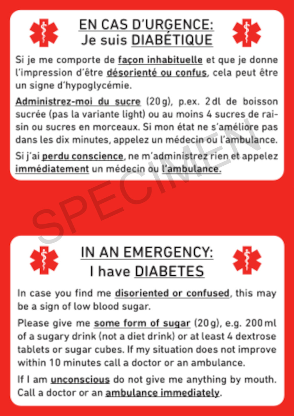 Titelbild Diabetikerausweis FR-EN