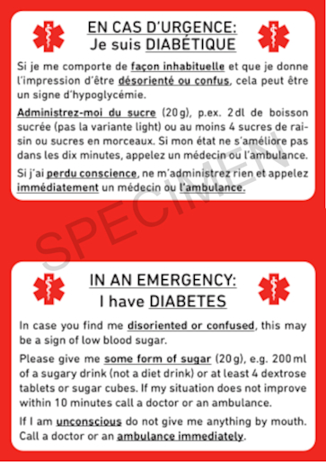 Titelbild Diabetikerausweis FR-EN