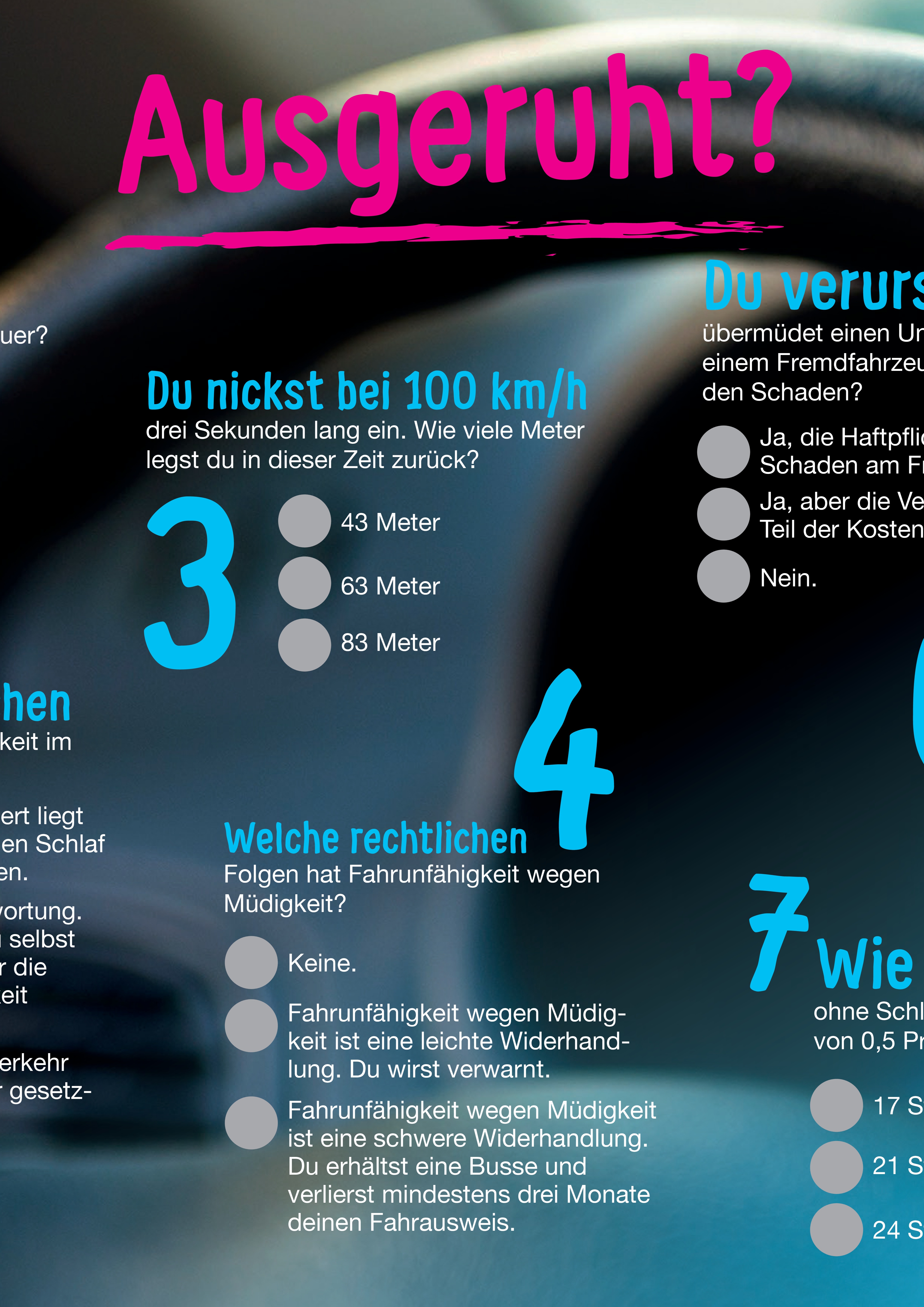 Müdigkeit im Strassenverkehr